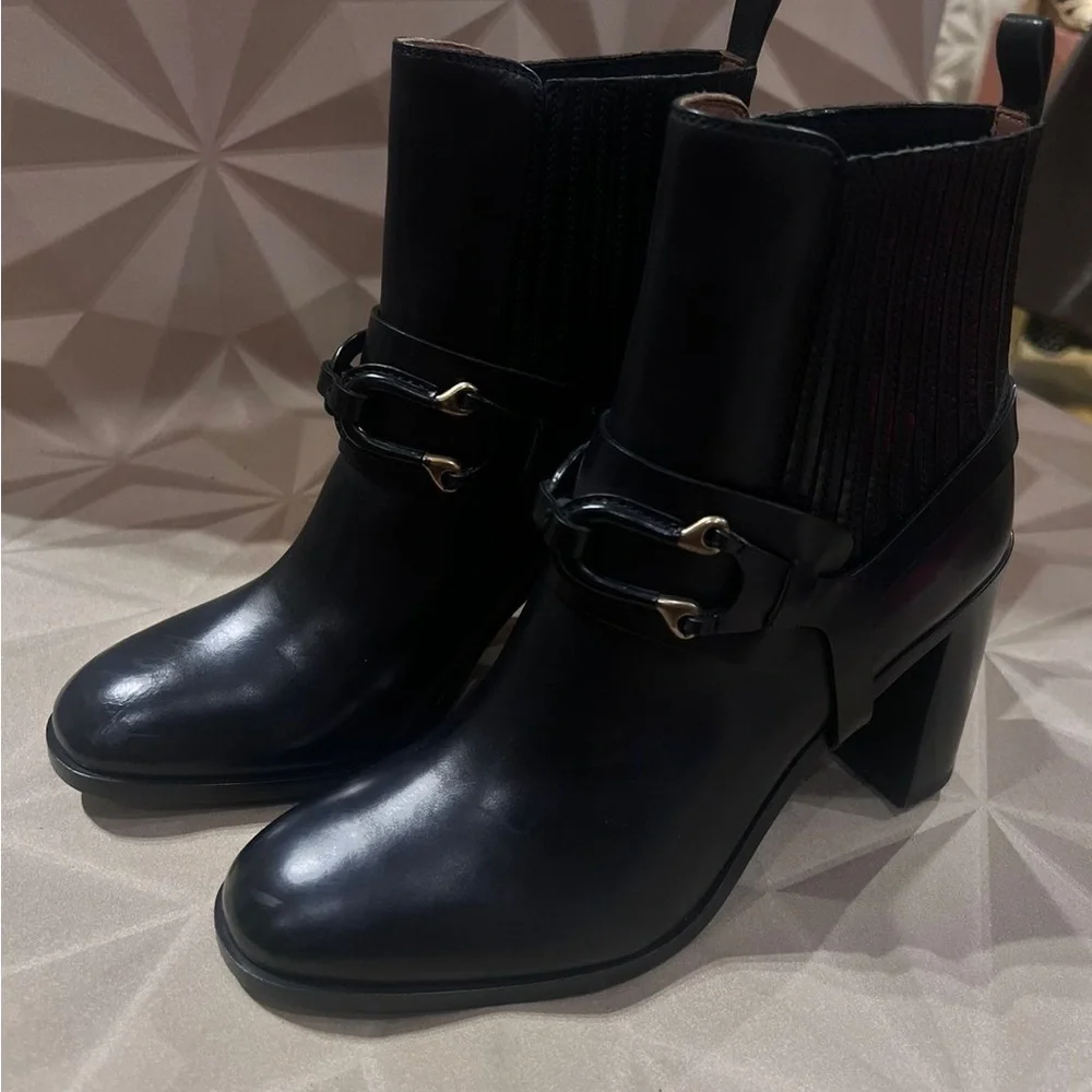 SARTORE Paris made in Italy leather Black heeled Ankle Boots size EU 37